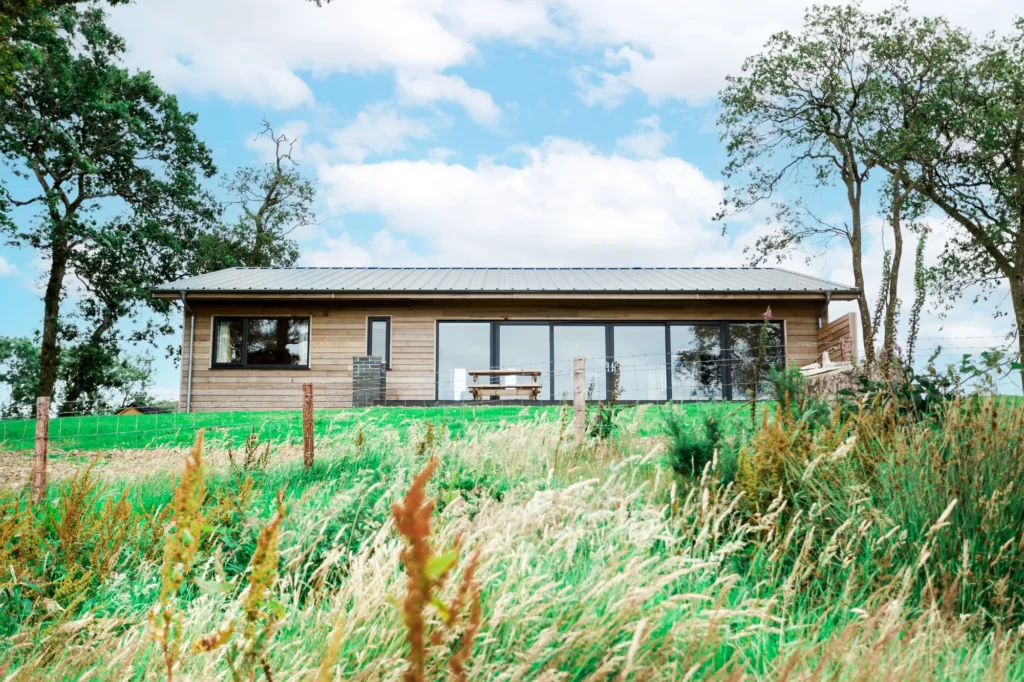 DSilver Birch luxury lodge exterior at Gatehouse Luxury Lodges in Gatehouse of Fleet Dumfries and Galloway