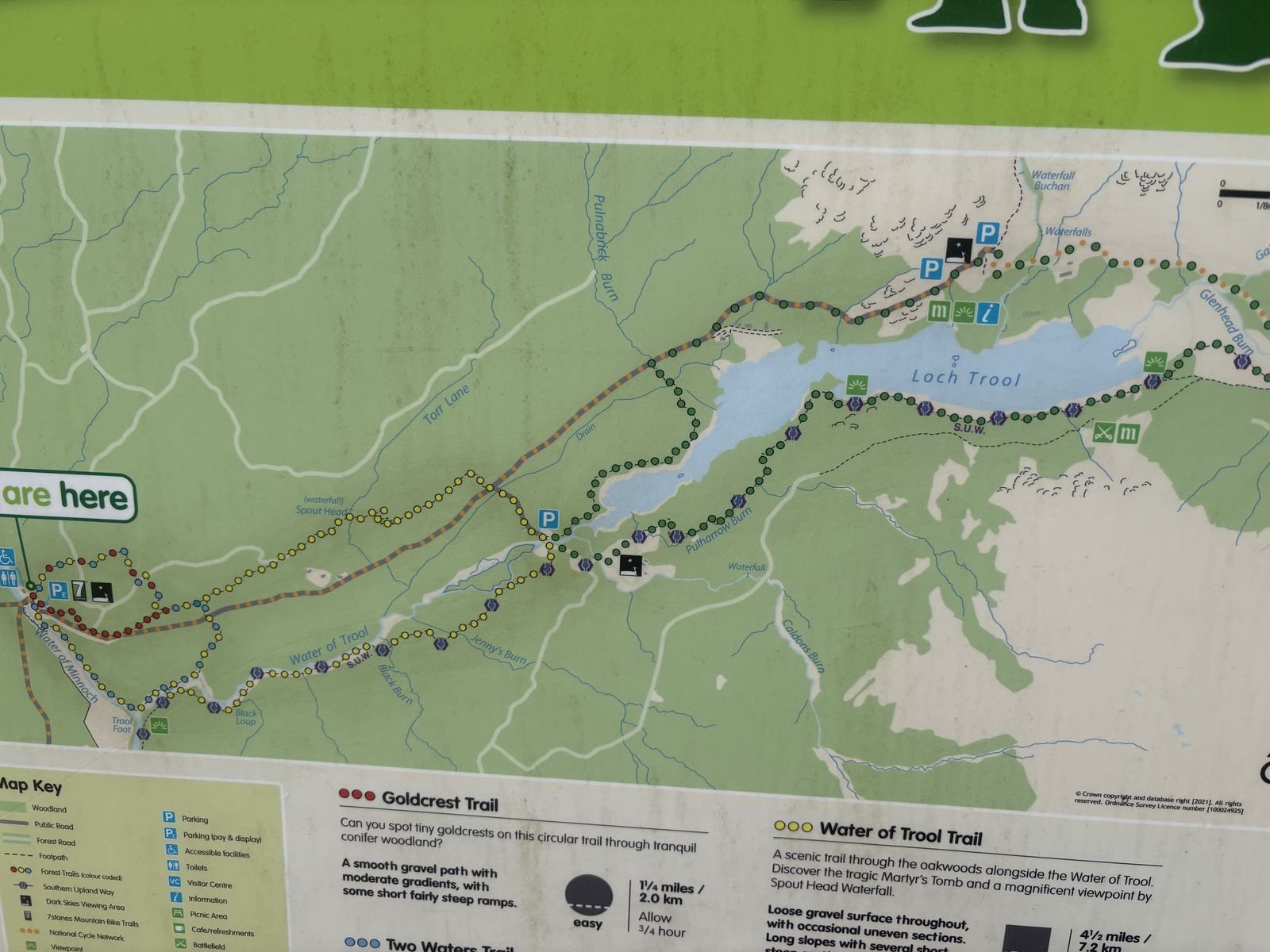 Map of the Loch Trool circular walk, Galloway Forest