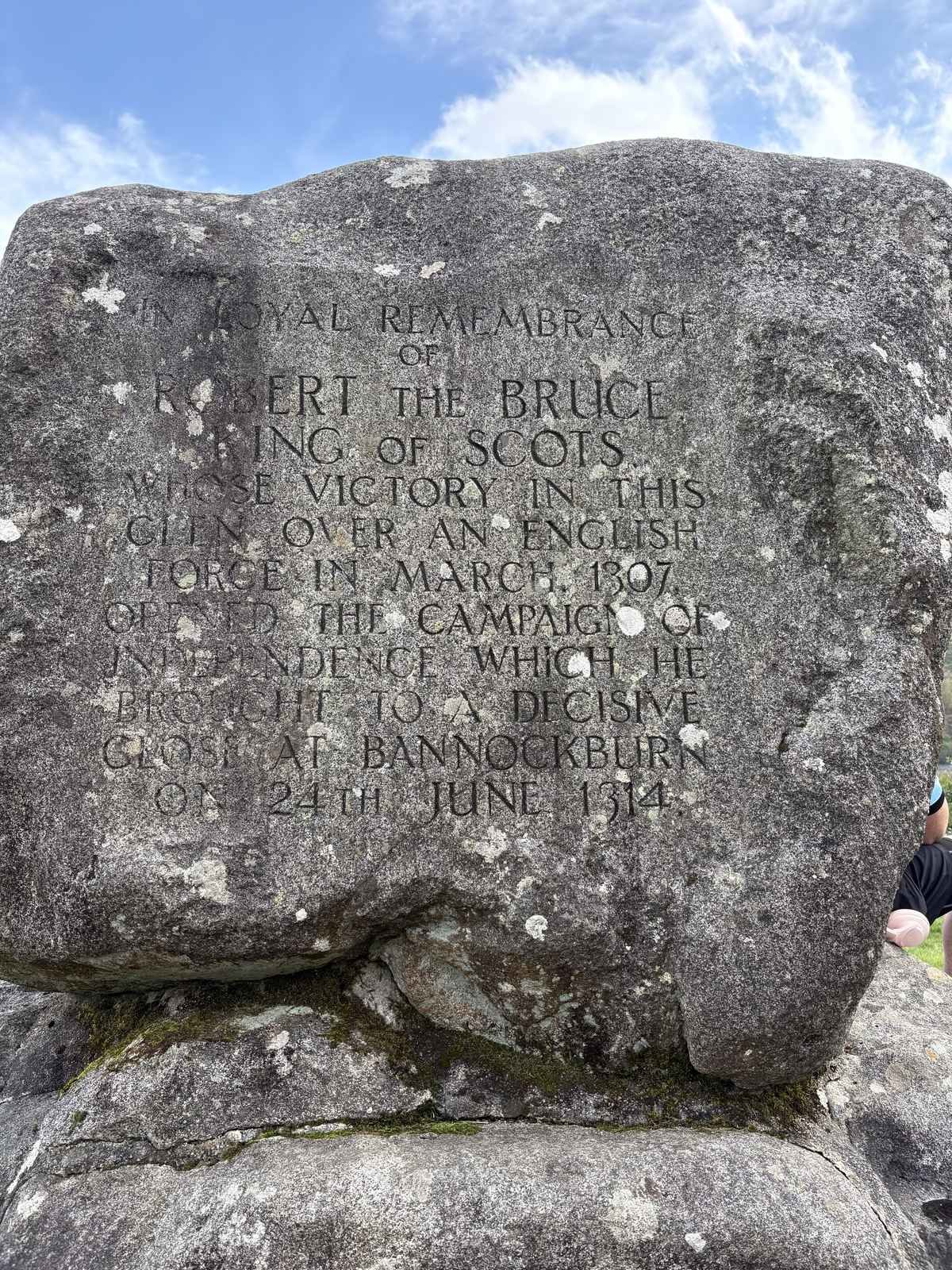 Memorial stone to the Battle of Glen Trool and Robert the Bruce